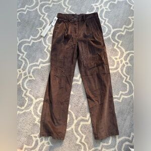NWT Aritzia Babaton Brown Corduroy Quota Pants Size 4